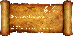 Gyorgyovics Ida névjegykártya